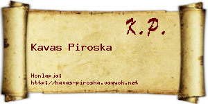 Kavas Piroska névjegykártya